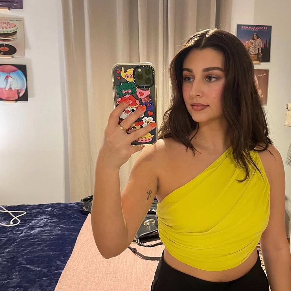 Yellow One-Shoulder Women's Top